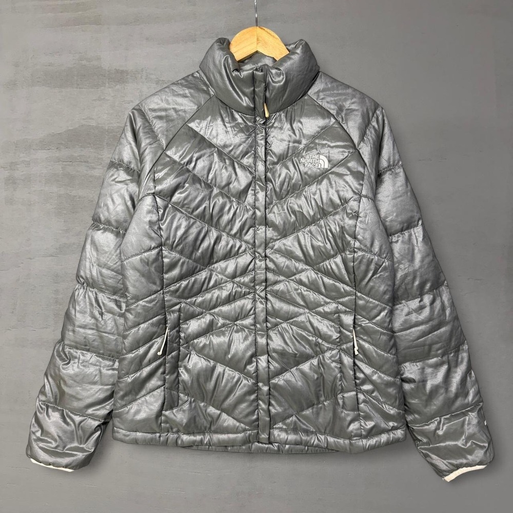 The North Face‎ 550 Fill Down Puffer Jacket Metallic Silver Women's Medium